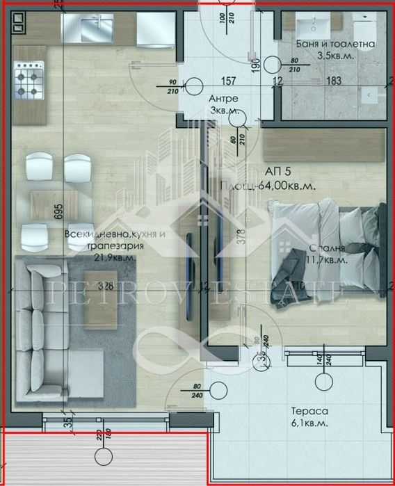 Продава се Двустаен апартамент в Велинград - 64 кв.м за 607 €/кв.м - Снимка #1