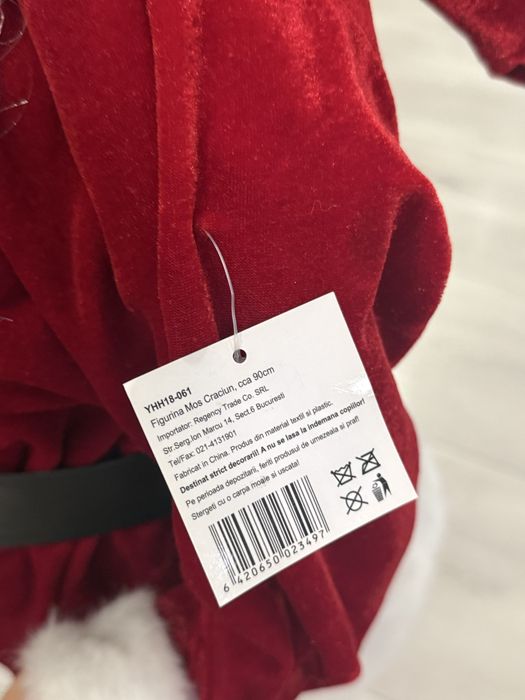 Moș Crăciun decorativ 90 cm – NOU, cu etichetă, Carrefour