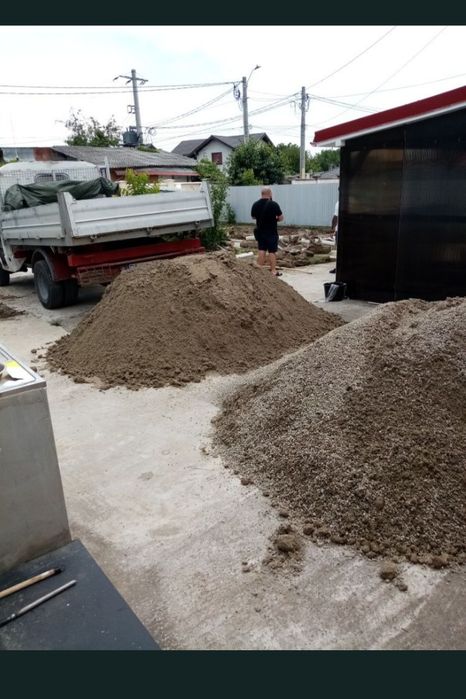 Amestec 0-16 beton nisip Balastru sorturi pietriș agregate  pământ