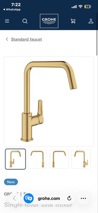 Baterie bucătărie GROHE Start QuickFix Auriu Periat (Brushed Cool Sunrise) - NOUĂ/Sigilată