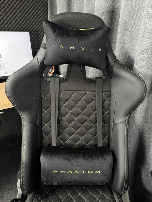 Scaun de gaming NOU Gamvis Phantom Royal Gold Fabric - Din Textil