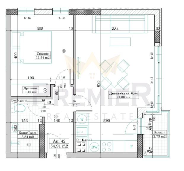 2-стаен в Варна-Левски площ 72 цена 124567