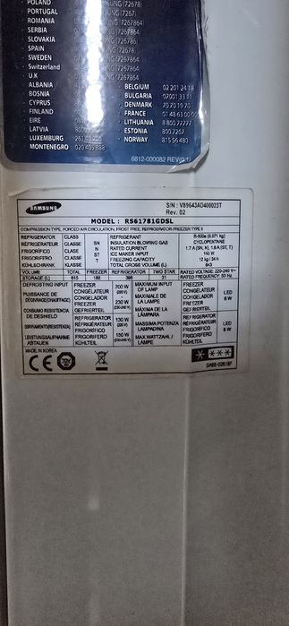 Двукрилен хладилник Samsung за  частиRS61781GDSL, A++, 615 л., No Frost, Icemak