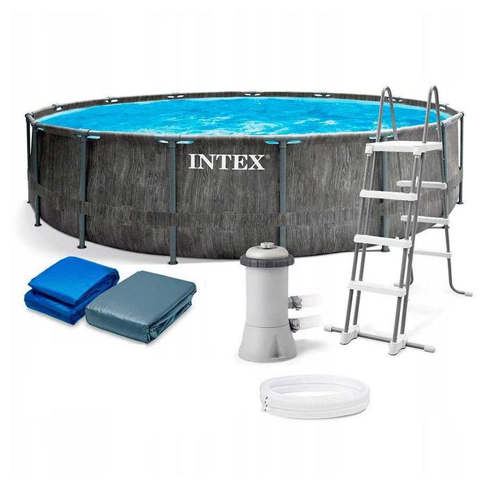 Нов! Басейн 457х122см - метална конструкция - Intex