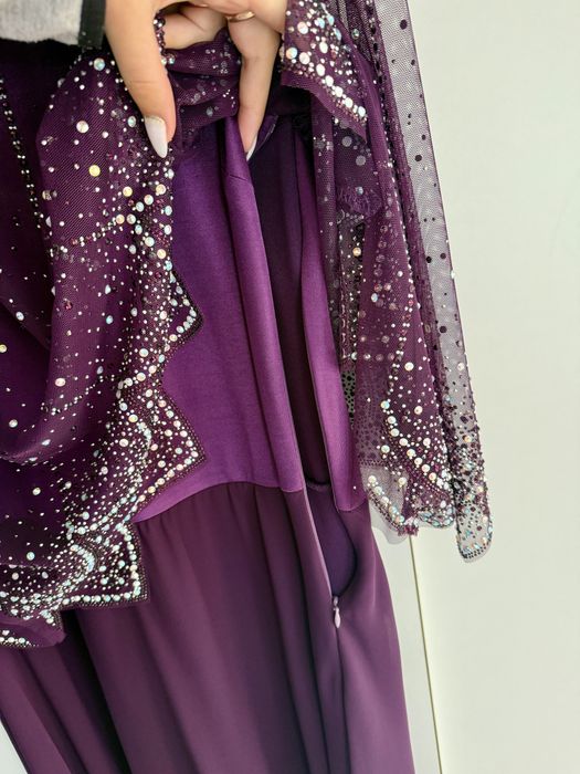 Rochie eleganta mov cu pietricele