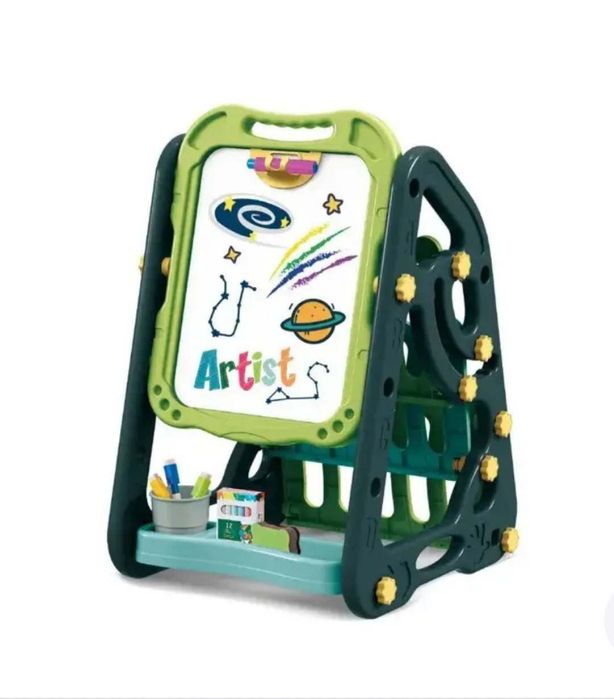 Мольберт для рисования двухсторонний с полочками 35п.т
в наборе 35