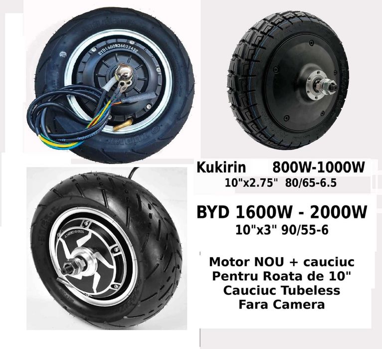 Motor Trotineta‼️BYD 1600W‼️Joyor T10 S10 1000W‼️Kukirin T3 800W‼️ Cu sau fara cauciuc de 10 inch, pentru Trotineta, scooter electric