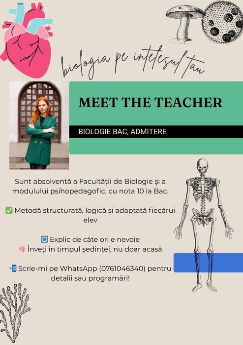 Meditatii biologie bac sau admitere