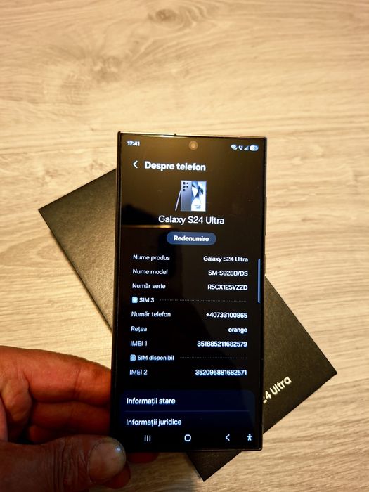 Vand Samsung S24Ultra(ca nou)la cutie ,256GB
