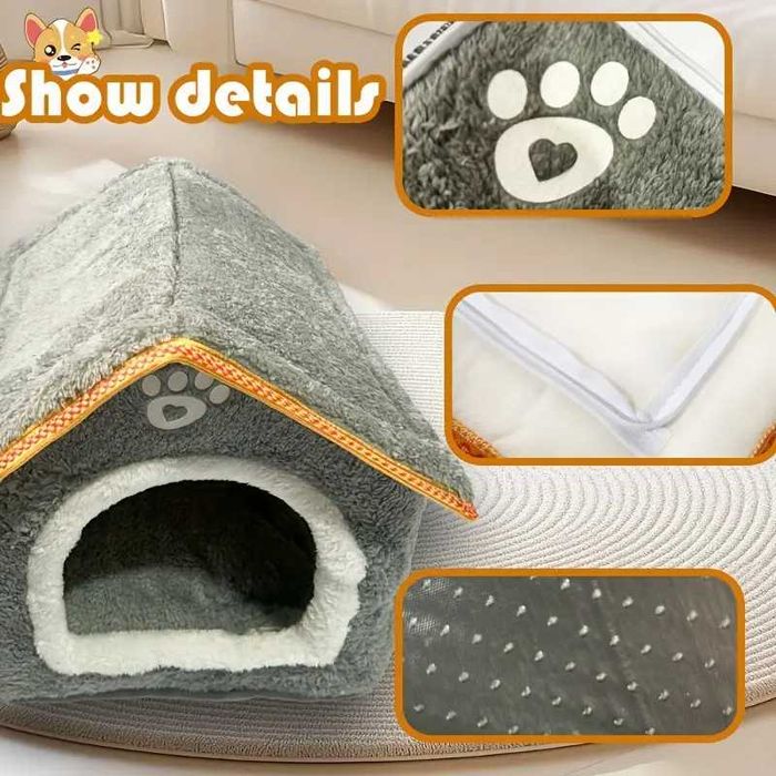 Къща - легло с мека възглавница за котки и кучета, за домашни любимци