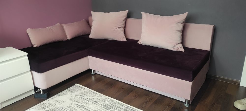 Разтегателен ъглов диван с лява лежанка