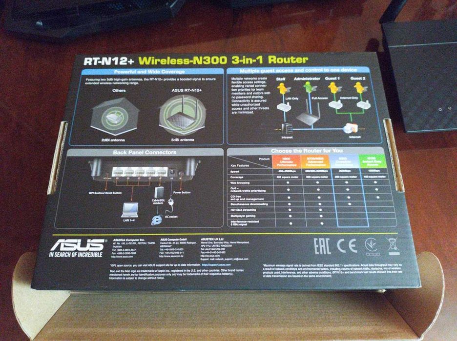 VAND Router wireless ASUS RT-N12+, 300Mbps
