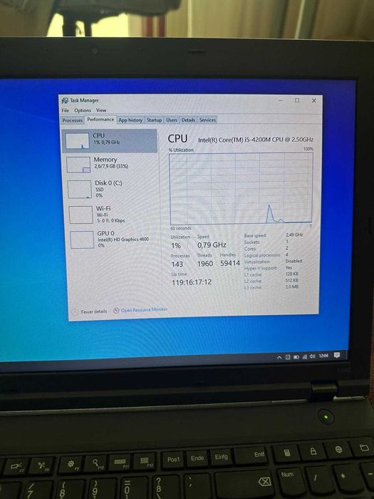 Laptop Lenovo L540 I5-4200M 4 nuclee 8 GB Ram 240 GB SSD