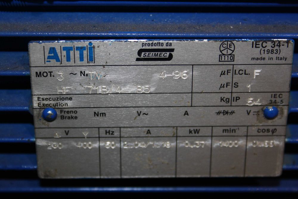 Мотор-редуктор SITI 0.37 kW|i=450|3.1 об.|електромотор с два редуктора