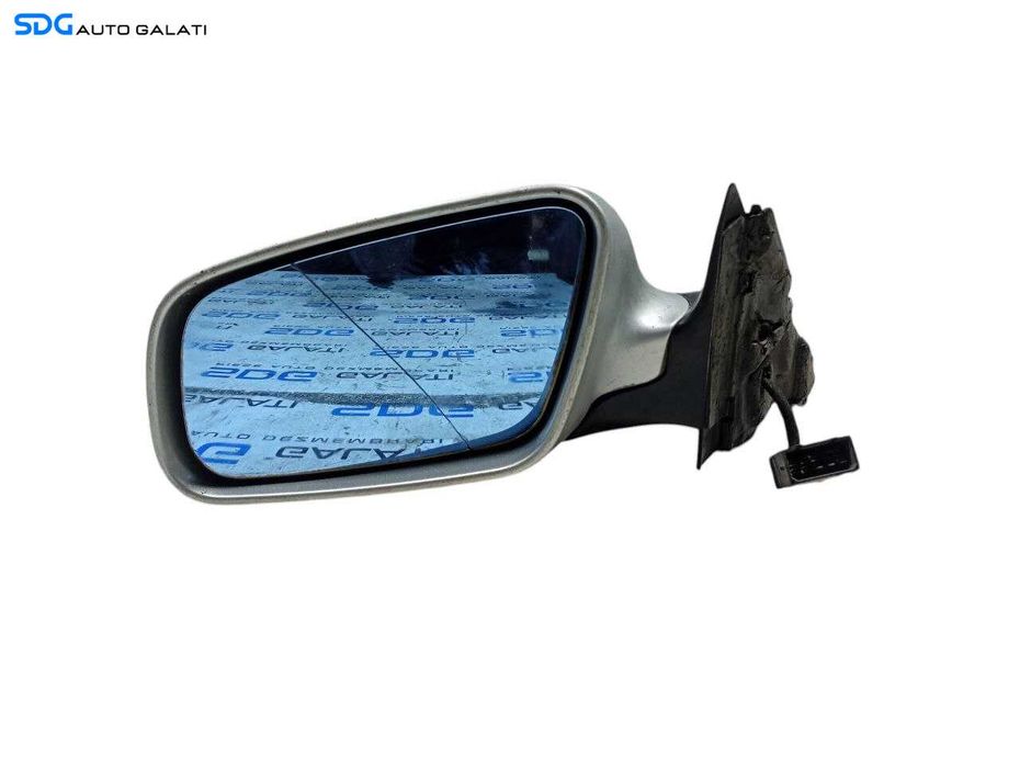 Oglinda Stanga Electrica Audi A4 B5 1994 - 2001 (Oglinda Crapata) Culoare Argintie Cod 8D0857543A [LR0908]