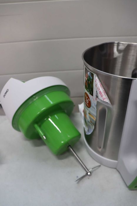 Уред за приготвяне на крем супа, DOMO, 2.2 литра, Soup Maker, неръждаема стомана/бял
