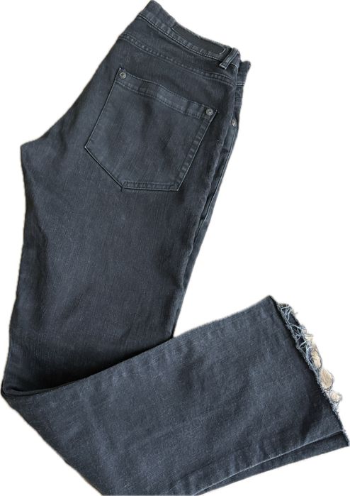 Jeans ROCK cu insertie de piele naturala