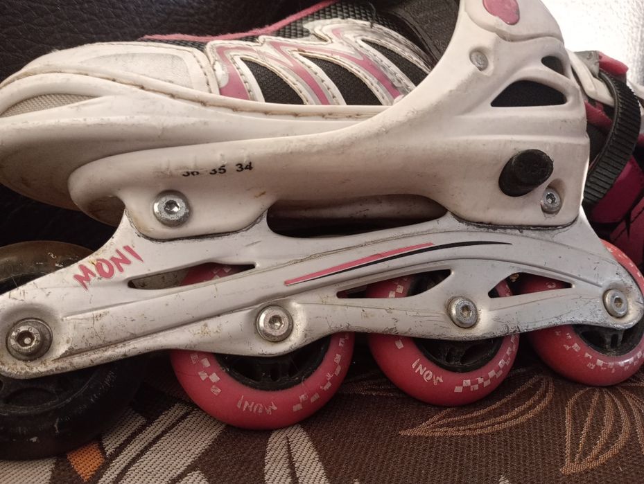 Ролери  MONI бяло с розово