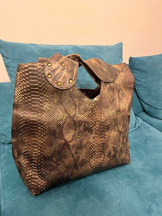 Голяма кафява чанта и лятна кошница 2 модела