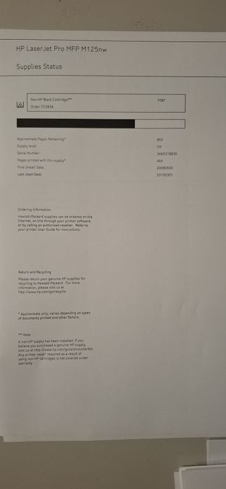 Multifunctional HP Laserjet Pro M125nw MFP , toner compatibil