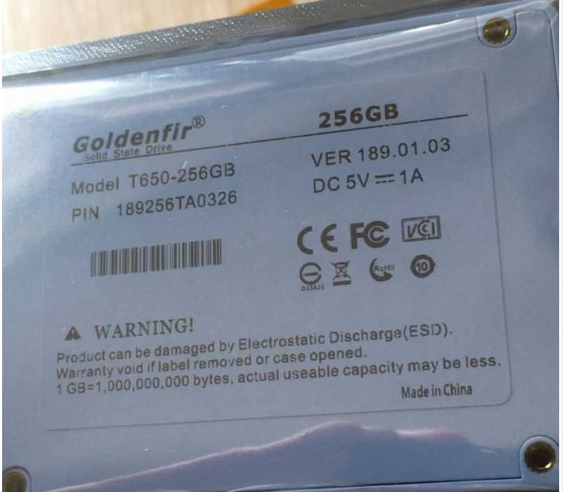 SSD Goldenfir 256GB. 360GB