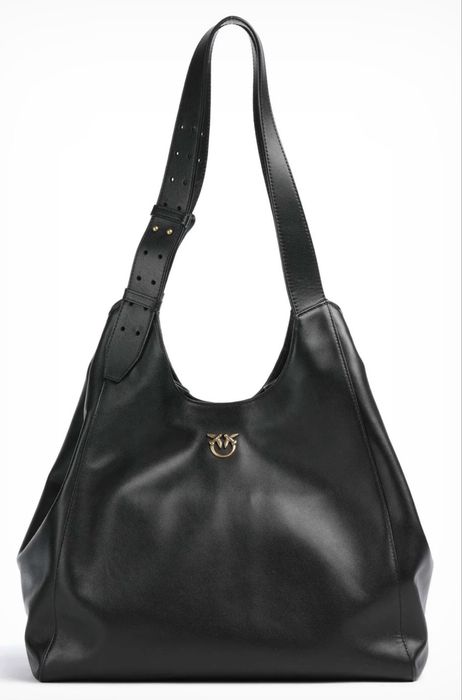 Чанта Pinko Tote Classic Belt Nero - Antique Gold