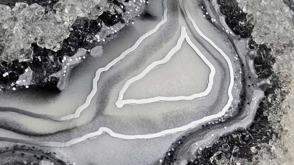 3D картини тип Геода "Силвър Лава" и "Дуализъм" епоксидна смола