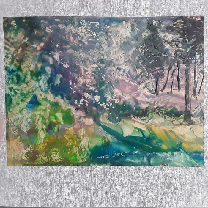 Энкаустика, восковые краски, ватман, 30×25.