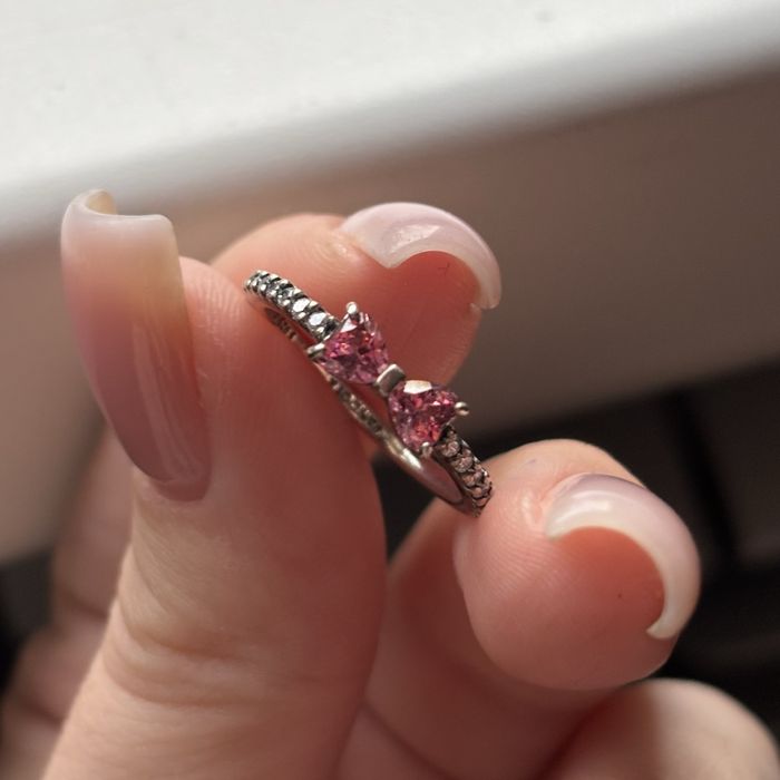 кольцо Pandora «розовый бант»