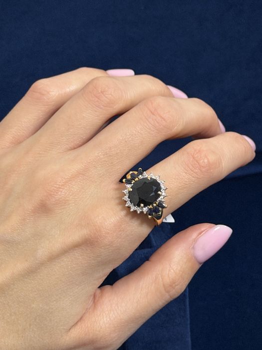 Inel aur 18k safire 5.40 ct si diamante