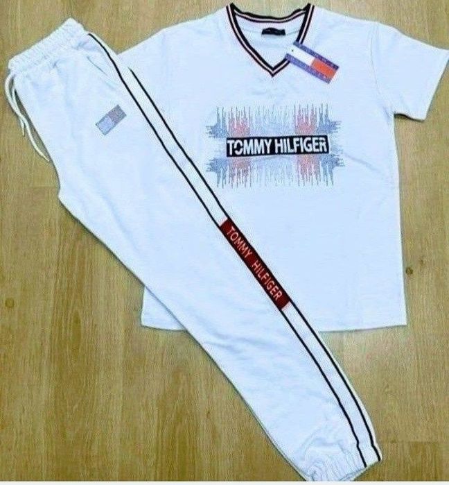 Trening bumbac Tommy Hilfiger, super model, alb imaculat
