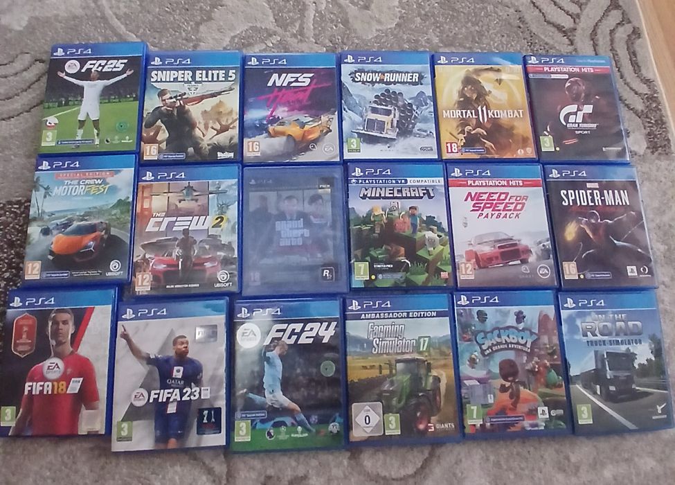 Ps 4 slim 512gb doua console+statie de incarcare , volan ps4,18 jocuri