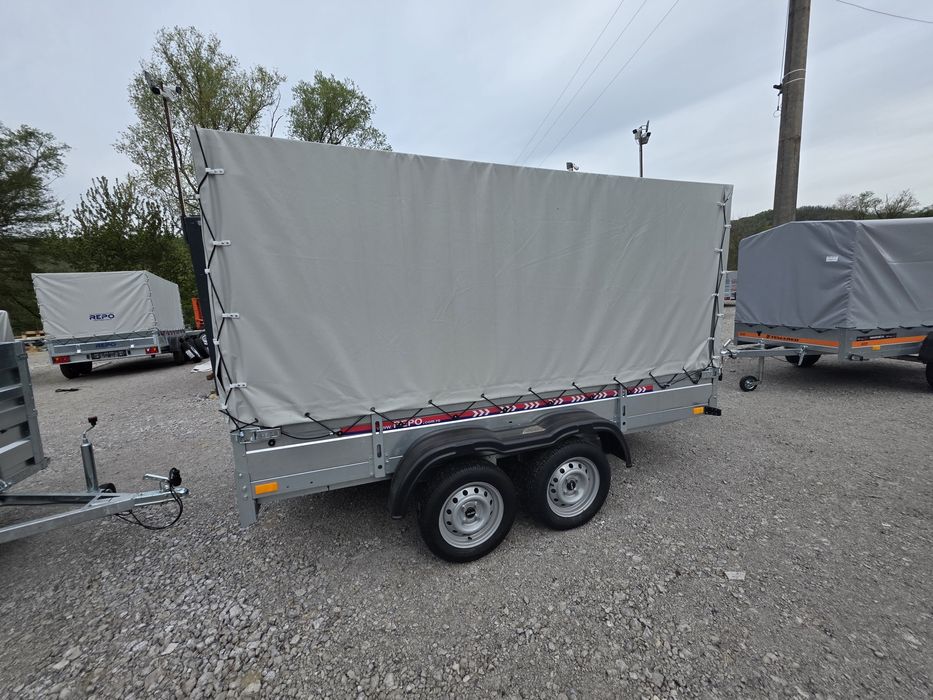 Remorca 3100x1600x1500 mm cu prelată dublu ax 750 kg