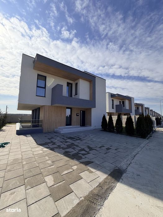 Vilă modernă P+1 - 147 mp utili, 400 mp teren,
fotovoltaice 5 kW
