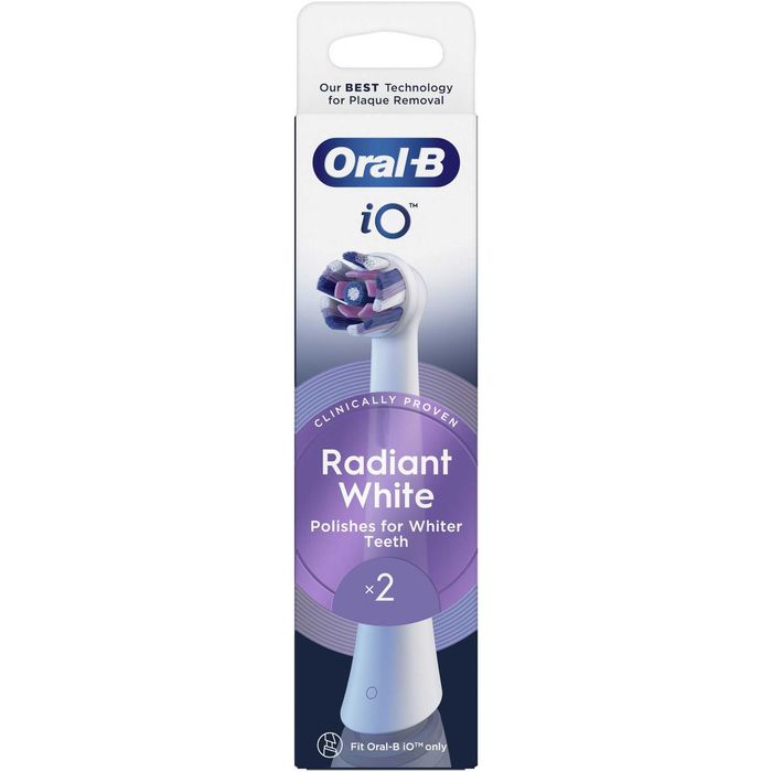 Rezerve periuța de dinți Oral-B iO Radiant White, compatibile doar cu seria iO, Alb, 2 buc