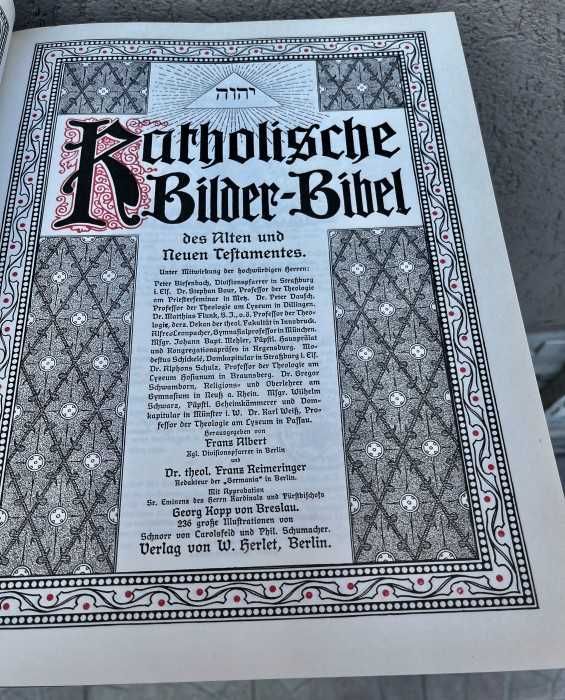 Deosebita Biblie catolica-coperta piele-litere aur coloidal-Austria