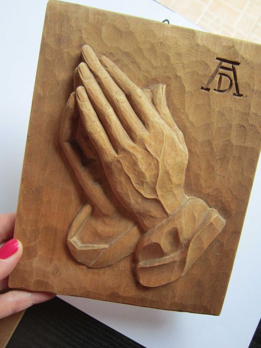 cadou rar Maini de rugaciune - sculptura lemn dupa A.Durer Germania