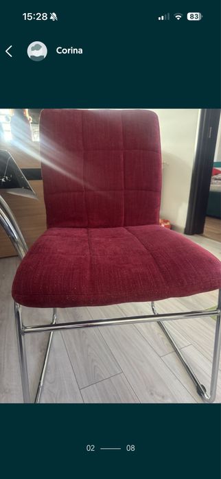 Set masa de sticla Spritz si 4 scaune tapitate