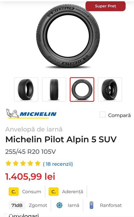 4x Michelin Pilot Alpin 255/45 R20 105V XL DOT 2922