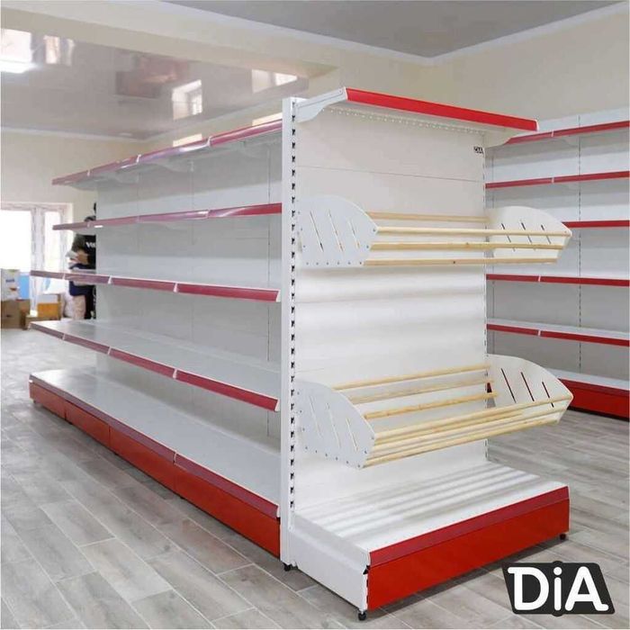 Торговые металлические стеллажи и витрины, Savdo metall tokchalari