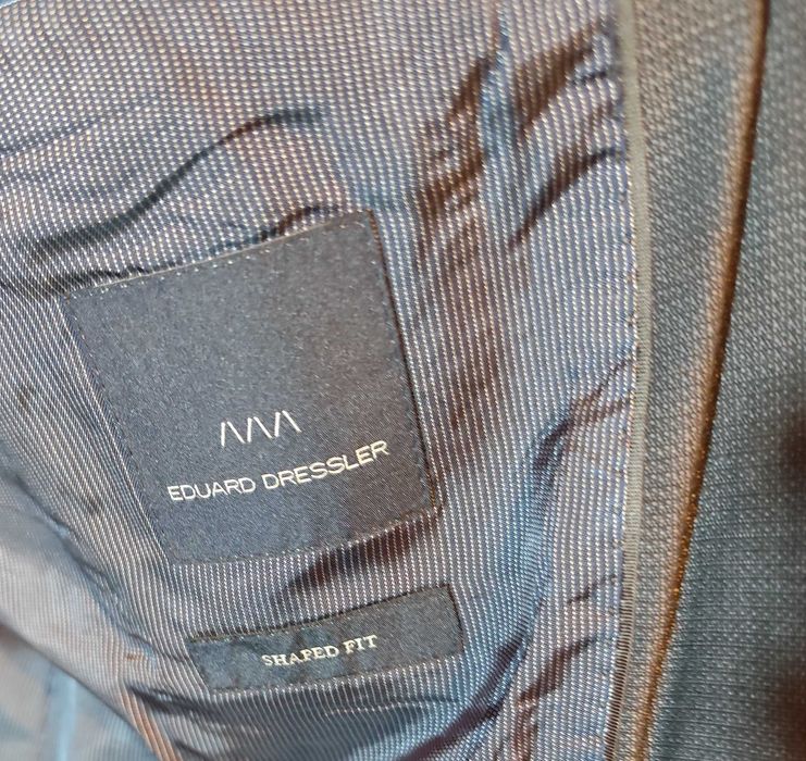 Sacou blazer de lux 42 XL Eduard Dressler lana super 100's gri antraci