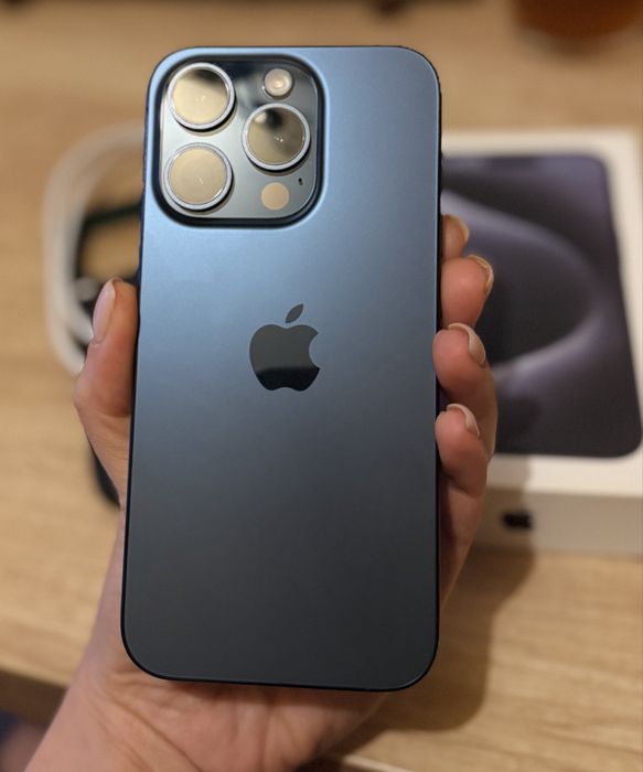 iPhone 15 Pro 256GB Blue Titanium Full Box +Husa Mous
