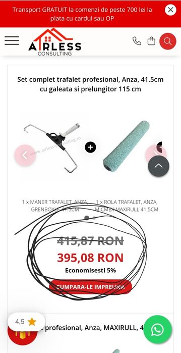 Set trafaleti diferite mărimi Anza
