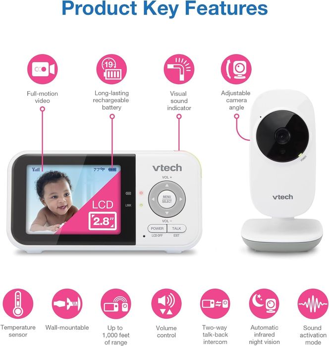 Радионяня Видеоняня Vtech VM819 с большой ёмкостью батареи до 29 часов