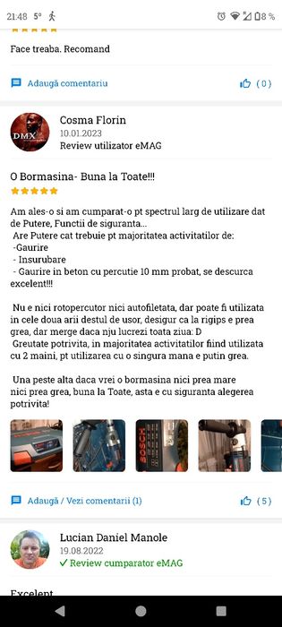 Bormasina  Profesionala Bosch GSB 24-2 1100W cu percutie ca Noua
