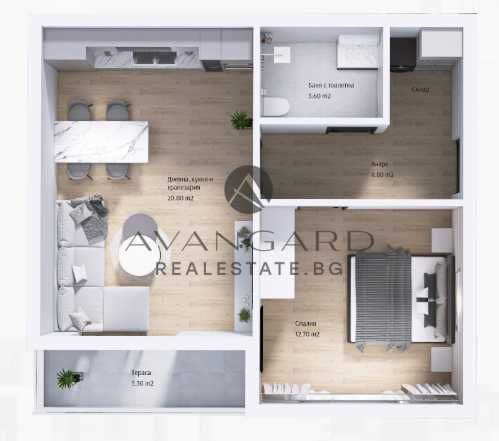 Продава се Двустаен апартамент в Пловдив, Тракия - 68 кв.м за 1542 €/кв.м - Снимка #4