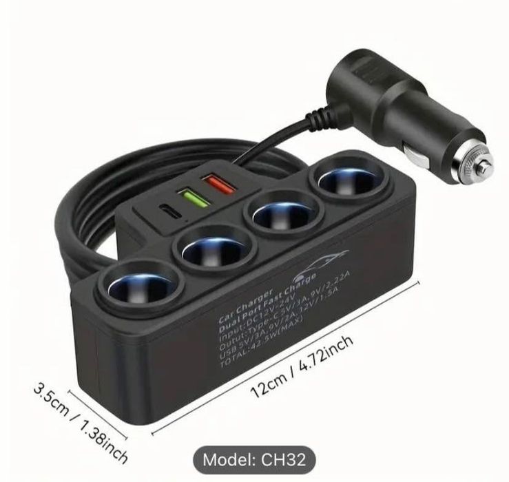 Adaptor universal 4 in 1 pentru incarcare auto