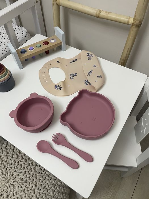 Силиконови прибори, подложка, чинийка за хранене