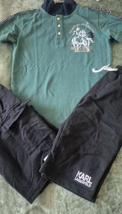 Суитчър, спортен панталон, екип електрик , черно и зелено