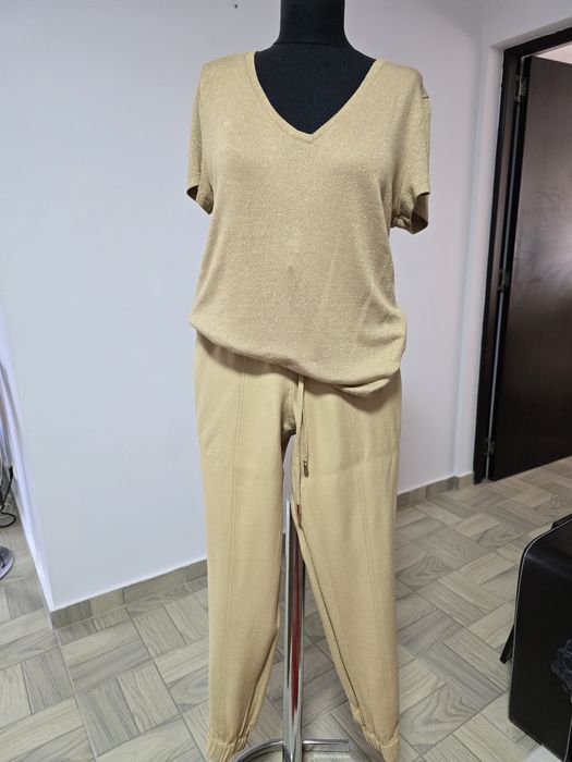 Pantaloni tip cargo din vascoza, cu buzunare